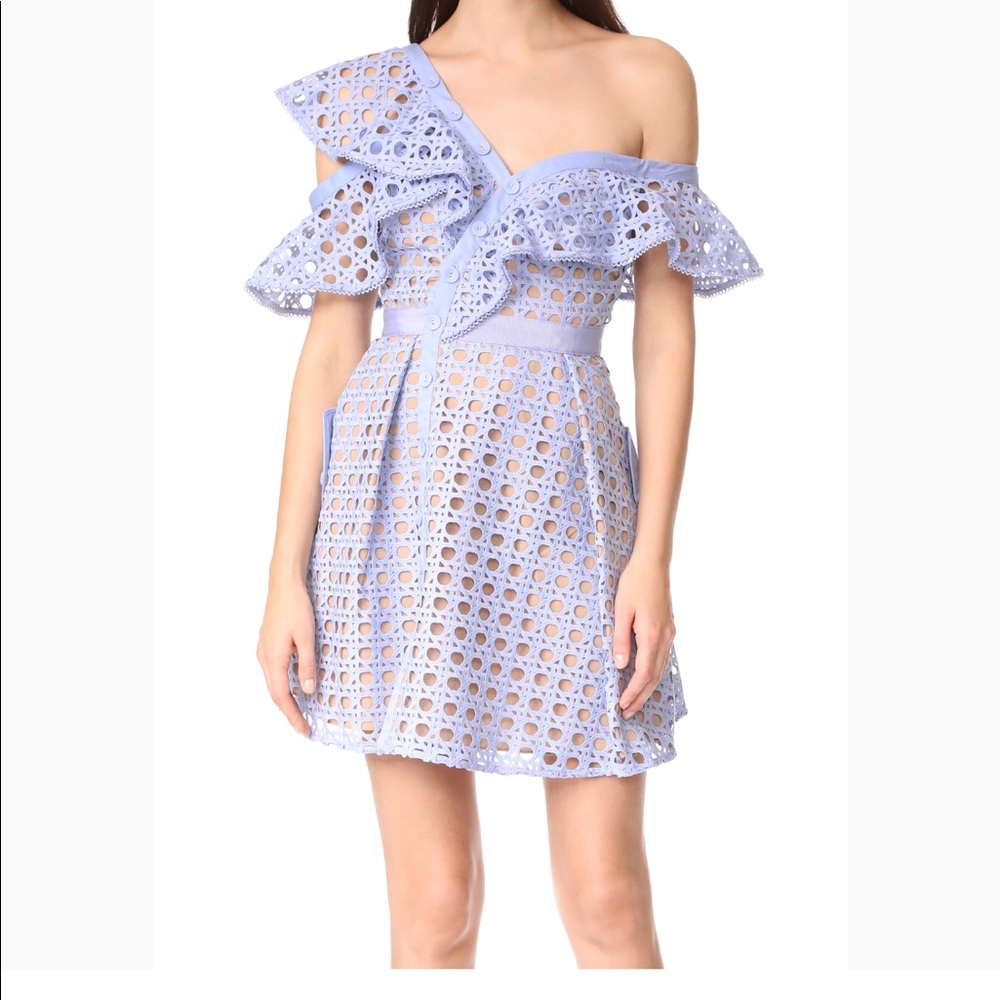 White Ruffle Mini Dress/S - Picture 3 of 6